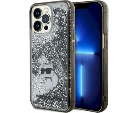 Karl Lagerfeld KLHCP13XLKCNSK Liquid Glitter Choupette Aizsargapvalks priekš iPhone 13 Pro Max 6.7" / caurspīdīgs Neoriģinālie Maciņi