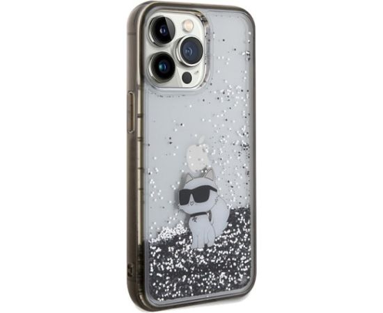 Karl Lagerfeld KLHCP13XLKCNSK Liquid Glitter Choupette Aizsargapvalks priekš iPhone 13 Pro Max 6.7" / caurspīdīgs Neoriģinālie Maciņi