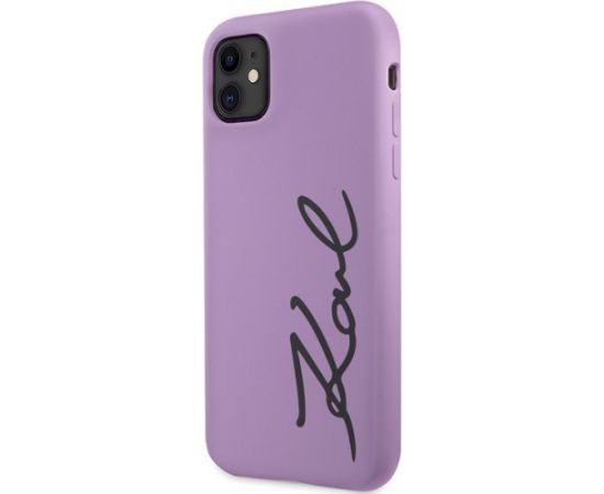Karl Lagerfeld KLHCN61SKSVGU Silicone Signature Hardcase Aizsargapvalks priekš iPhone 11 / Xr 6.1" / violets Neoriģinālie Maciņi