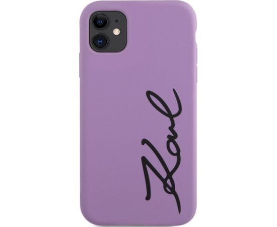 Karl Lagerfeld KLHCN61SKSVGU Silicone Signature Hardcase Aizsargapvalks priekš iPhone 11 / Xr 6.1" / violets Neoriģinālie Maciņi