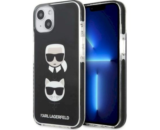 Karl Lagerfeld KLHCP13STPE2TK Karl&Choupette Head Aizsargapvalks priekš iPhone 13 mini 5,4" / melns Neoriģinālie Maciņi