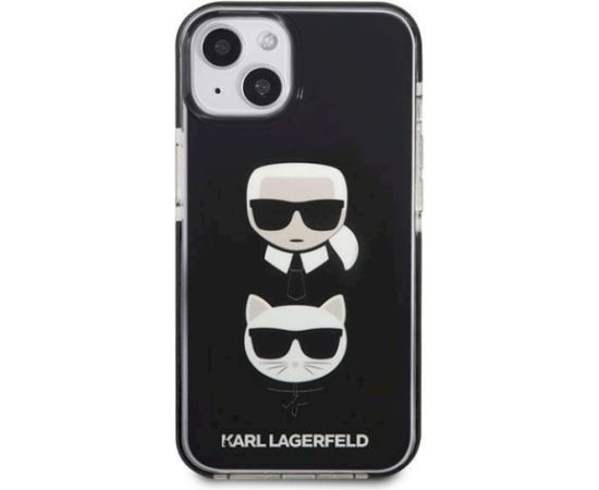 Karl Lagerfeld KLHCP13STPE2TK Karl&Choupette Head Aizsargapvalks priekš iPhone 13 mini 5,4" / melns Neoriģinālie Maciņi