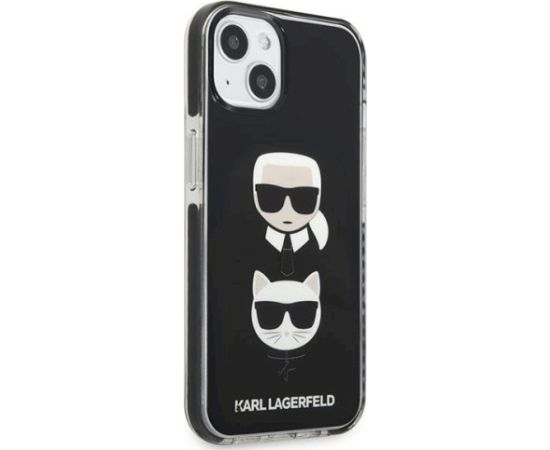 Karl Lagerfeld KLHCP13STPE2TK Karl&Choupette Head Aizsargapvalks priekš iPhone 13 mini 5,4" / melns Neoriģinālie Maciņi
