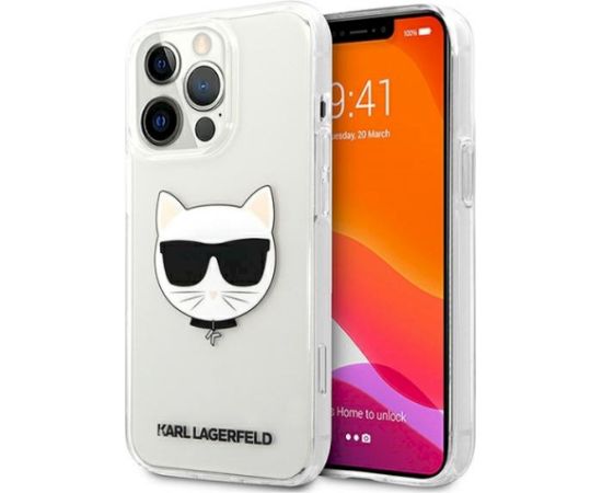 Karl Lagerfeld KLHCP13XCTR Choupette Head Aizsargapvalks priekš iPhone 13 Pro Max 6,7" / caurspīdīgs Neoriģinālie Maciņi