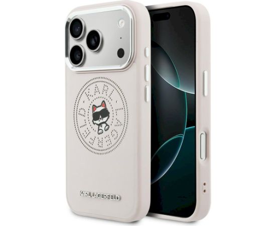 Case Karl Lagerfeld Point & Choupette Sketch MagSafe Aizsargapvalks priekš iPhone 17 Pro / rozā Neoriģinālie Maciņi