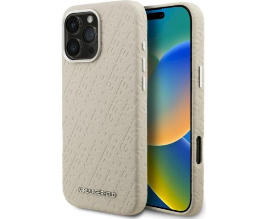 Karl Lagerfeld FW Stamped Karl MagSafe Case Aizsargapvalks priekš iPhone 16 Pro Max / bēšs Neoriģinālie Maciņi