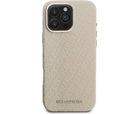 Karl Lagerfeld FW Stamped Karl MagSafe Case Aizsargapvalks priekš iPhone 16 Pro Max / bēšs Neoriģinālie Maciņi