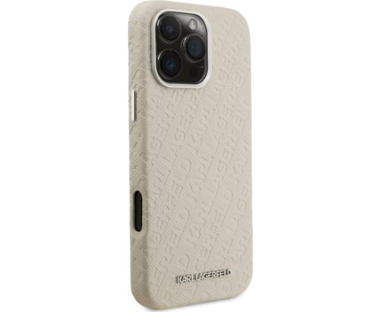 Karl Lagerfeld FW Stamped Karl MagSafe Case Aizsargapvalks priekš iPhone 16 Pro Max / bēšs Neoriģinālie Maciņi