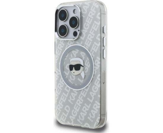 Case Karl Lagerfeld IML Karl Head Logo MagSafe Aizsargapvalks priekš iPhone 16 Pro / pelēks Neoriģinālie Maciņi