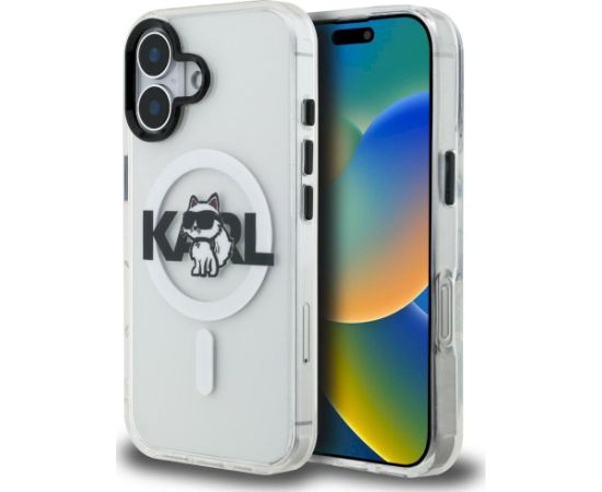 Karl Lagerfeld IML Choupette Sketch Logo MagSafe Aizsargapvalks priekš iPhone 16 / caurspīdīgs Neoriģinālie Maciņi