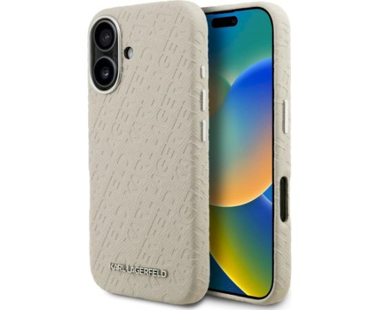 Karl Lagerfeld FW Stamped Karl MagSafe Case Aizsargapvalks priekš iPhone 16 / bēšs Neoriģinālie Maciņi