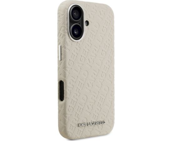 Karl Lagerfeld FW Stamped Karl MagSafe Case Aizsargapvalks priekš iPhone 16 / bēšs Neoriģinālie Maciņi