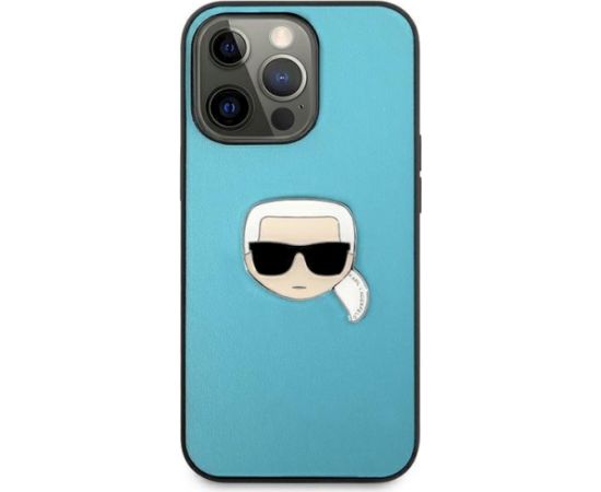 Karl Lagerfeld KLHCP13XPKMB Leather Ikonik Karl`s Head Aizsargapvalks priekš iPhone 13 Pro Max 6.7" / zils Neoriģinālie Maciņi