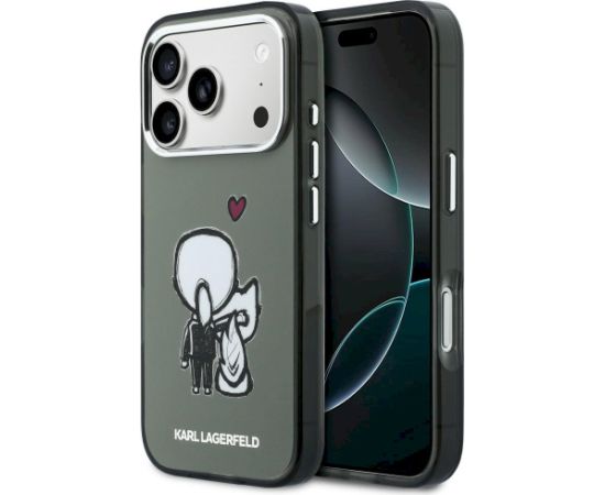 Karl Lagerfeld Karl & Choupette Back MagSafe Case Aizsargapvalks priekš iPhone 17 Pro Max / melns Neoriģinālie Maciņi
