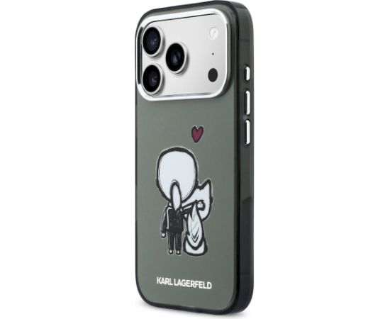 Karl Lagerfeld Karl & Choupette Back MagSafe Case Aizsargapvalks priekš iPhone 17 Pro Max / melns Neoriģinālie Maciņi