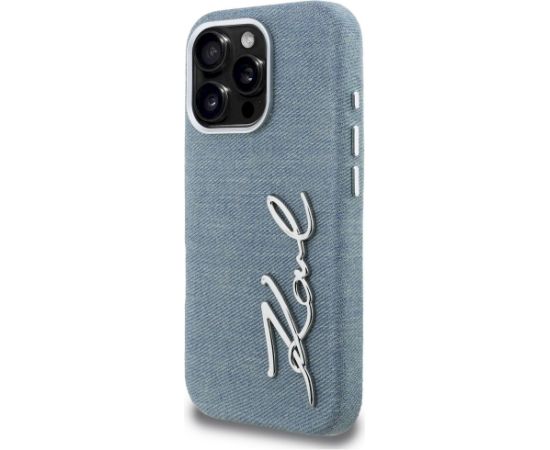 Karl Lagerfeld FW Jeans Signature Logo Aizsargapvalks priekš iPhone 16 Pro / zils Neoriģinālie Maciņi