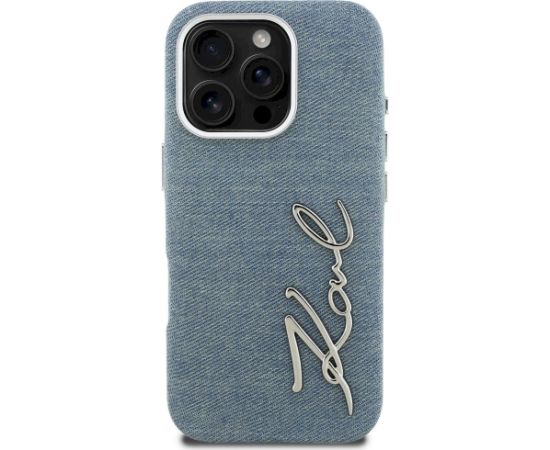 Karl Lagerfeld FW Jeans Signature Logo Aizsargapvalks priekš iPhone 16 Pro / zils Neoriģinālie Maciņi