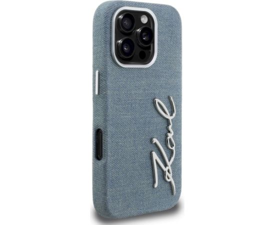 Karl Lagerfeld FW Jeans Signature Logo Aizsargapvalks priekš iPhone 16 Pro / zils Neoriģinālie Maciņi