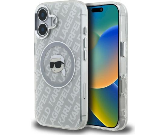 Karl Lagerfeld IML Karl Head Logo MagSafe Aizsargapvalks priekš iPhone 16 / pelēks Neoriģinālie Maciņi