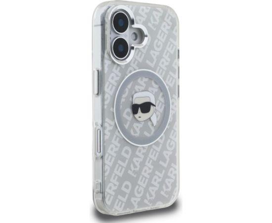 Karl Lagerfeld IML Karl Head Logo MagSafe Aizsargapvalks priekš iPhone 16 / pelēks Neoriģinālie Maciņi