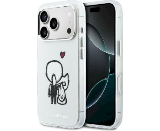 Karl Lagerfeld Karl & Choupette Back MagSafe Case Aizsargapvalks priekš iPhone 17 Pro / caurspīdīgs Neoriģinālie Maciņi