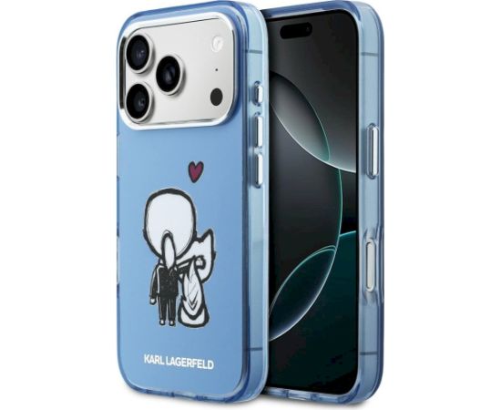 Karl Lagerfeld Karl & Choupette Back MagSafe Case Aizsargapvalks priekš iPhone 17 Pro Max / zils Neoriģinālie Maciņi