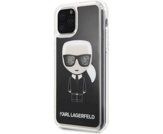 Karl Lagerfeld KLHCN58ICGBK Iconic Glitter Aizsargapvalks priekš iPhone 11 Pro / melns Neoriģinālie Maciņi