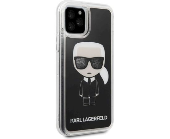 Karl Lagerfeld KLHCN58ICGBK Iconic Glitter Aizsargapvalks priekš iPhone 11 Pro / melns Neoriģinālie Maciņi