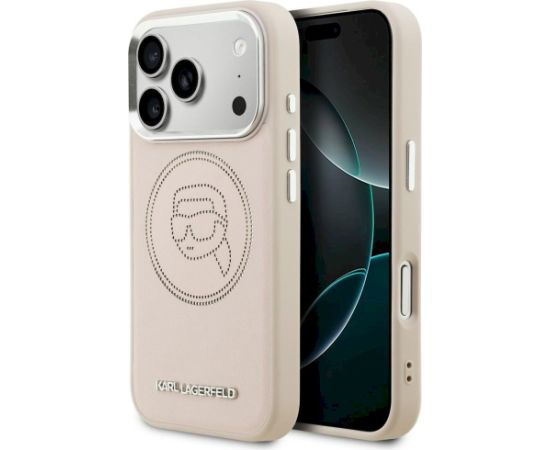 Case Karl Lagerfeld K Head Point Logo MagSafe Aizsargapvalks priekš iPhone 17 Pro / rozā Neoriģinālie Maciņi