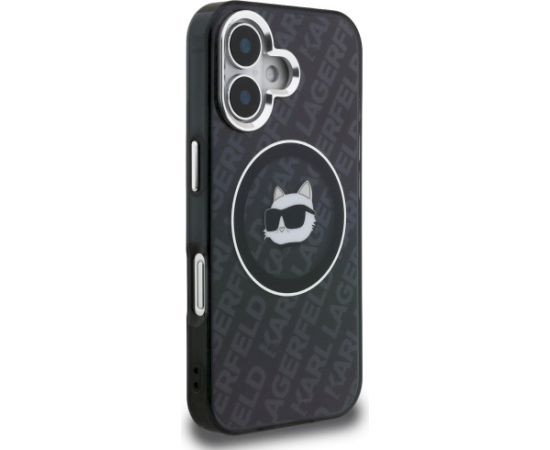 Karl Lagerfeld IML Choupette Head Logo MagSafe Aizsargapvalks priekš iPhone 16 / melns Neoriģinālie Maciņi