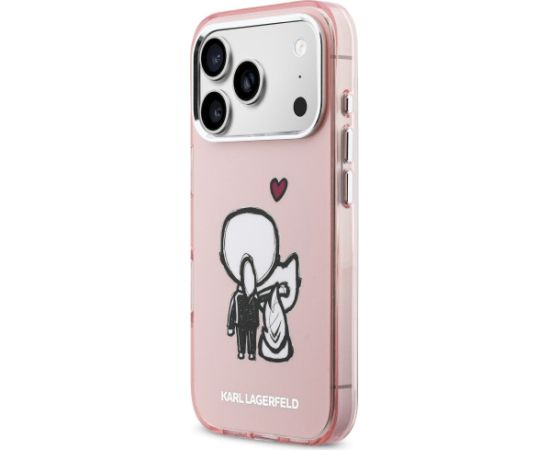 Karl Lagerfeld Karl & Choupette Back MagSafe Case Aizsargapvalks priekš iPhone 17 Pro Max / rozā Neoriģinālie Maciņi