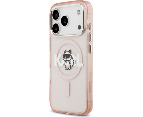 Karl Lagerfeld IML Choupette Sketch Logo MagSafe Case Aizsargapvalks priekš iPhone 17 Pro / rozā Neoriģinālie Maciņi