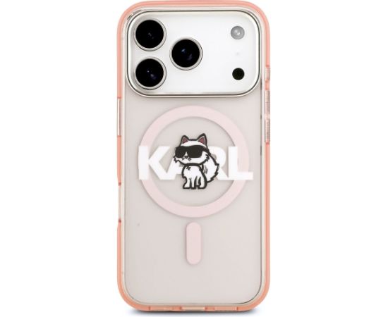 Karl Lagerfeld IML Choupette Sketch Logo MagSafe Case Aizsargapvalks priekš iPhone 17 Pro / rozā Neoriģinālie Maciņi