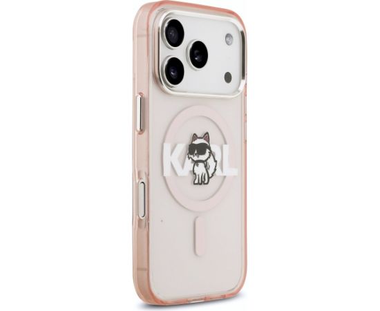 Karl Lagerfeld IML Choupette Sketch Logo MagSafe Case Aizsargapvalks priekš iPhone 17 Pro / rozā Neoriģinālie Maciņi