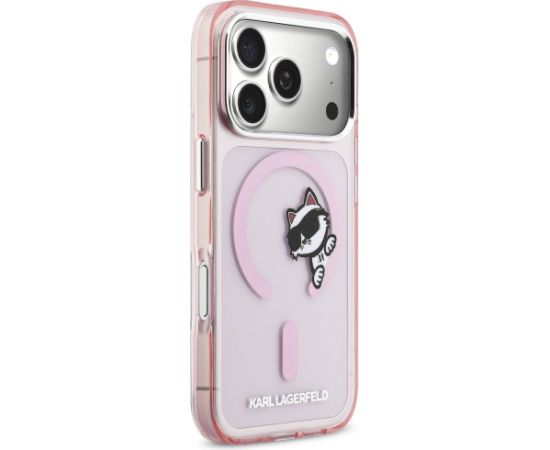 Karl Lagerfeld IML Peekaboo MagSafe Case Aizsargapvalks priekš iPhone 17 Pro / rozā Neoriģinālie Maciņi