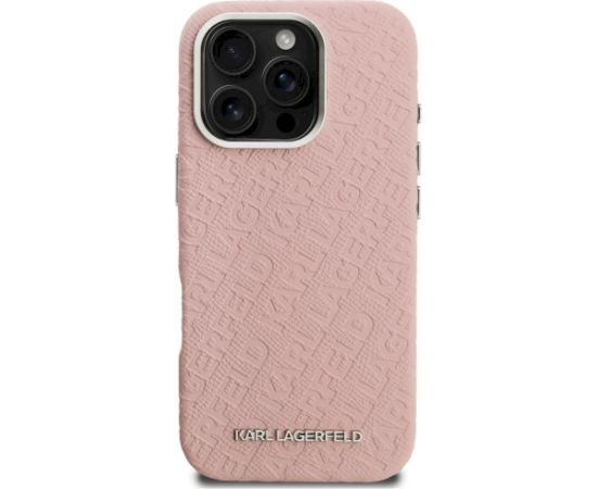 Karl Lagerfeld FW Stamped Karl MagSafe Case Aizsargapvalks priekš iPhone 16 Pro Max / rozā Neoriģinālie Maciņi