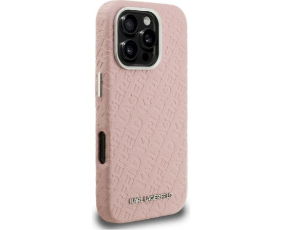 Karl Lagerfeld FW Stamped Karl MagSafe Case Aizsargapvalks priekš iPhone 16 Pro Max / rozā Neoriģinālie Maciņi