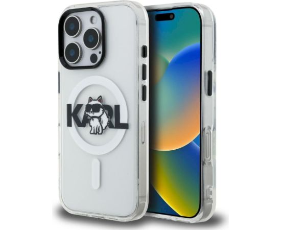 Karl Lagerfeld IML Choupette Sketch Logo MagSafe Aizsargapvalks priekš iPhone 16 Pro Max / caurspīdīgs Neoriģinālie Maciņi