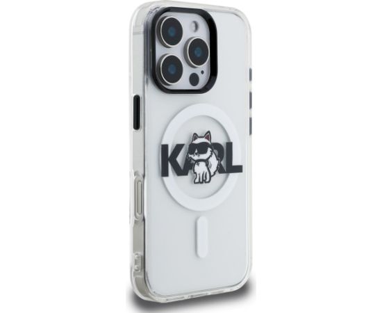 Karl Lagerfeld IML Choupette Sketch Logo MagSafe Aizsargapvalks priekš iPhone 16 Pro Max / caurspīdīgs Neoriģinālie Maciņi