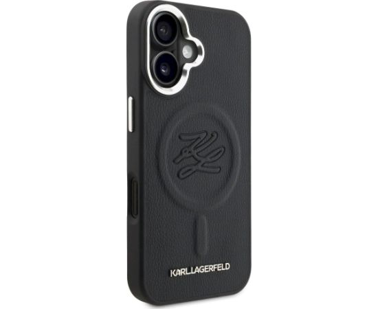 Karl Lagerfeld Initial & Metal Logo MagSafe Case Aizsargapvalks priekš iPhone 16 / melns Neoriģinālie Maciņi