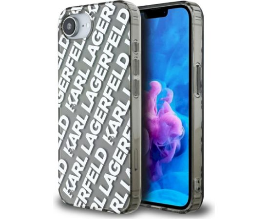 Karl Lagerfeld IML Repeat Logo Case Aizsargapvalks priekš iPhone 16e / 17e / sudraba Neoriģinālie Maciņi