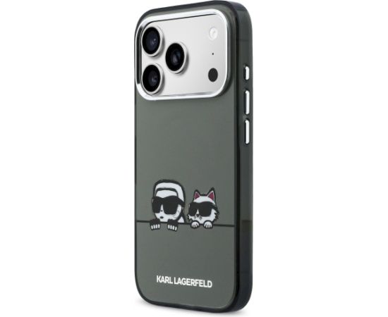 Karl Lagerfeld IML Karl & Choupette Peekaboo Logo MagSafe Aizsargapvalks priekš iPhone 17 Pro / melns Neoriģinālie Maciņi