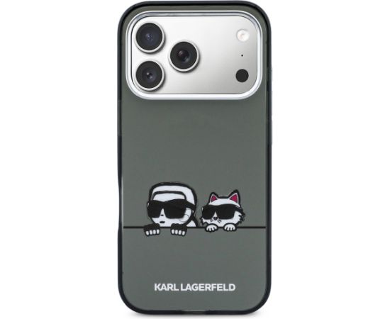Karl Lagerfeld IML Karl & Choupette Peekaboo Logo MagSafe Aizsargapvalks priekš iPhone 17 Pro / melns Neoriģinālie Maciņi