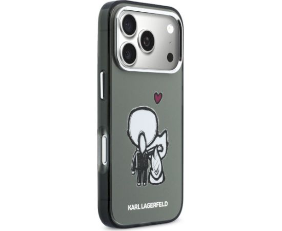 Karl Lagerfeld Karl & Choupette Back MagSafe Case Aizsargapvalks priekš iPhone 17 Pro / melns Neoriģinālie Maciņi