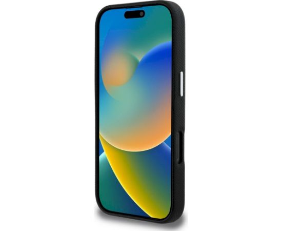 Case Karl Lagerfeld FW Grained Signature Logo Aizsargapvalks priekš iPhone 16 Pro / melns Neoriģinālie Maciņi