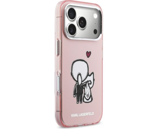Karl Lagerfeld Karl & Choupette Back MagSafe Case Aizsargapvalks priekš iPhone 17 Pro / rozā Neoriģinālie Maciņi