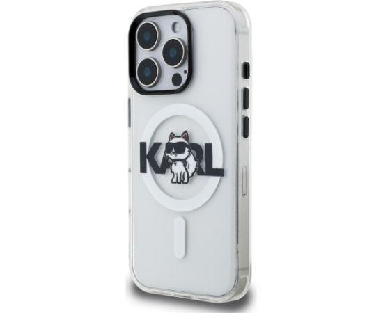 Karl Lagerfeld IML Choupette Sketch Logo MagSafe Aizsargapvalks priekš iPhone 16 Pro / caurspīdīgs Neoriģinālie Maciņi
