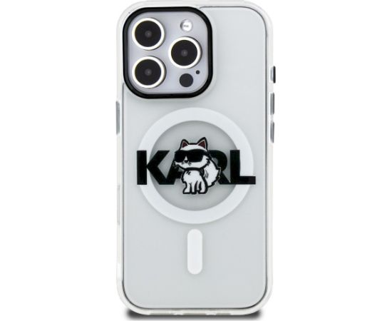 Karl Lagerfeld IML Choupette Sketch Logo MagSafe Aizsargapvalks priekš iPhone 16 Pro / caurspīdīgs Neoriģinālie Maciņi
