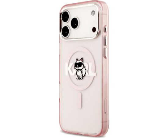Karl Lagerfeld IML Choupette Sketch Logo MagSafe Case Aizsargapvalks priekš iPhone 17 Pro Max / rozā Neoriģinālie Maciņi