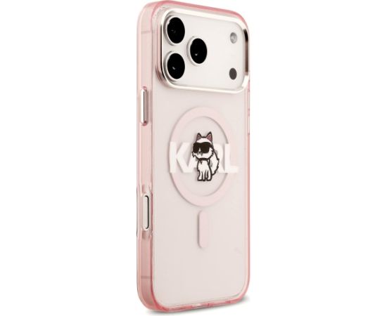 Karl Lagerfeld IML Choupette Sketch Logo MagSafe Case Aizsargapvalks priekš iPhone 17 Pro Max / rozā Neoriģinālie Maciņi